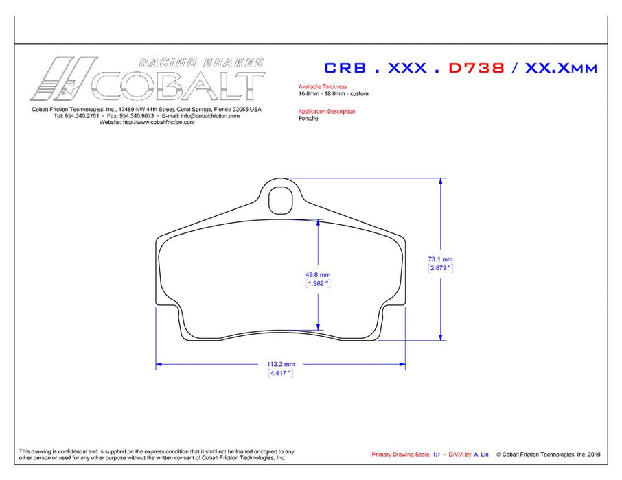 CRB.XRx.D738 Porsche Boxster S / Cayman S (Rear)