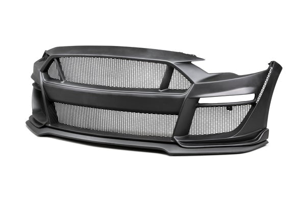 ANDERSON COMPOSITES 2018 - 2021 FORD MUSTANG TYPE-ST (GT500 STYLE) FIBERGLASS FRONT BUMPER WITH FIBERGLASS GRILLE/FRONT LIP